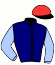 casaque portée par Foulon M. jockey du cheval de course BLUE SHADE, information pmu ZETURF