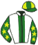 casaque portée par Gutierrez Val A. jockey du cheval de course FARINELLI, information pmu ZETURF