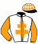 casaque portée par Rocher B. jockey du cheval de course GALANTE ELISE (FR), information pmu ZETURF