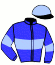 casaque portée par Mary J. Ph. jockey du cheval de course KLEOPATRA BLUE, information pmu ZETURF