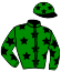 casaque portée par Prat M. jockey du cheval de course FALCO DU POMMEREUX, information pmu ZETURF