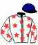 casaque portée par Barrier A. jockey du cheval de course HYALITE DE LA GIRO (FR), information pmu ZETURF