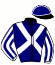 casaque portée par Raffin E. jockey du cheval de course EUREKA VRIE (FR), information pmu ZETURF
