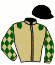 casaque portée par Poirier Mlle C. jockey du cheval de course HOLY OCTOBER (FR), information pmu ZETURF