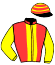 casaque portée par Abrivard A. jockey du cheval de course IDEALE DE QUARO, information pmu ZETURF