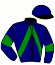 casaque portée par Barre M. jockey du cheval de course JERZUAL, information pmu ZETURF