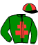 casaque portée par Maucourt D. jockey du cheval de course FUN DE BANVILLE, information pmu ZETURF