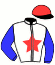 casaque portée par Veron F. jockey du cheval de course ITMAN, information pmu ZETURF