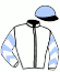 casaque portée par D' Andigne O. jockey du cheval de course MICHLIFEN, information pmu ZETURF
