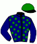 casaque portée par Cabre J. jockey du cheval de course IRISH STORM, information pmu ZETURF