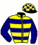 casaque portée par Bourgeais A. jockey du cheval de course JALANDHAR, information pmu ZETURF