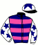 casaque portée par Morgan Delalande jockey du cheval de course THE WEST, information pmu ZETURF