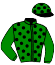 casaque portée par Mottier M. jockey du cheval de course HYOU LOLALYS (FR), information pmu ZETURF