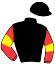 casaque portée par Sucaet G. jockey du cheval de course GNAQUE (FR), information pmu ZETURF