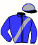 casaque portée par Dabouis A. jockey du cheval de course IDYLLE DE BAILL (FR), information pmu ZETURF