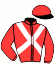casaque portée par Groll R. jockey du cheval de course ECLAIR DE BEYLEV, information pmu ZETURF