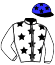 casaque portée par Ploquin Pau. Ph. jockey du cheval de course BLAUER MAX, information pmu ZETURF