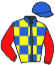 casaque portée par Van Den Putte Jr J. jockey du cheval de course LADRA DI MALAVITA, information pmu ZETURF