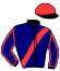 casaque portée par Ricart J. Y. jockey du cheval de course INTREPIDE DU MAINE, information pmu ZETURF