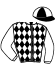 casaque portée par Androuin M. jockey du cheval de course HOOLA HOOP (AQ), information pmu ZETURF
