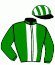 casaque portée par Peslier O. jockey du cheval de course AREEN, information pmu ZETURF