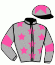 casaque portée par Eon Mlle M. jockey du cheval de course RECORWOMAN, information pmu ZETURF