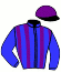 casaque portée par Demuro C. jockey du cheval de course PLECTROPHANE BLEU, information pmu ZETURF