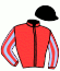 casaque portée par Madamet A. jockey du cheval de course SNOOZE BUTTON, information pmu ZETURF