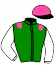 casaque portée par Piccone T. jockey du cheval de course BROADFIELD, information pmu ZETURF