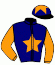 casaque portée par Barzalona M. jockey du cheval de course LE CACOIN, information pmu ZETURF