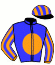 casaque portée par Moore Rya. L. jockey du cheval de course BE HAPPY, information pmu ZETURF