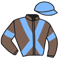 casaque portée par Hardouin E. jockey du cheval de course ALKUIN, information pmu ZETURF