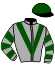 casaque portée par Madamet A. jockey du cheval de course CORTEZ BANK, information pmu ZETURF