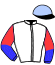 casaque portée par Madamet A. jockey du cheval de course SON GUAL, information pmu ZETURF