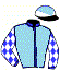 casaque portée par Crastus A. jockey du cheval de course TAX EXILE, information pmu ZETURF