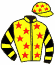 casaque portée par Mangione R. jockey du cheval de course ZAYA DE LA PLATA, information pmu ZETURF