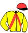 casaque portée par Marasco D. jockey du cheval de course JERYBO DE L'ETANG, information pmu ZETURF
