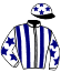 casaque portée par Duvaldestin Th. jockey du cheval de course LENNON DU VIVIER, information pmu ZETURF