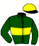 casaque portée par Eyquem Jb. jockey du cheval de course BRUANT, information pmu ZETURF