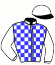 casaque portée par Geray P. jockey du cheval de course KERIDA DU PADOUENG, information pmu ZETURF