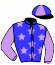 casaque portée par Geisler Mme E.M. jockey du cheval de course HALLO WIEN (GB), information pmu ZETURF