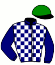 casaque portée par Besnier H. jockey du cheval de course BLUE CUP (FR), information pmu ZETURF
