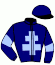 casaque portée par Mescam D. jockey du cheval de course ELLIOT DE BALME, information pmu ZETURF