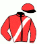 casaque portée par Pimbonnet R. jockey du cheval de course MUSIC DEBELAIR, information pmu ZETURF