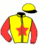 casaque portée par Veron F. jockey du cheval de course FIRENZE DU PECOS, information pmu ZETURF