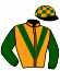 casaque portée par Crastus A. jockey du cheval de course WHITE CARD, information pmu ZETURF