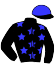 casaque portée par Foulon M. jockey du cheval de course MR BACHIR, information pmu ZETURF
