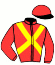 casaque portée par Lestrade B. jockey du cheval de course HARMIX, information pmu ZETURF