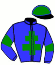casaque portée par Clozier F. jockey du cheval de course EDELZWIKER, information pmu ZETURF