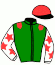 casaque portée par Geray P. jockey du cheval de course I SANTO DUSSAC, information pmu ZETURF